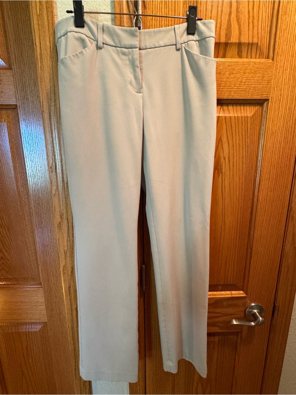 Express Editor Women's Tailored Straight-Leg Pants in Light Beige